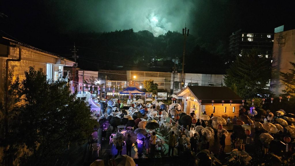 音響制作　塩原温泉　宿花火　花火ライトアップ